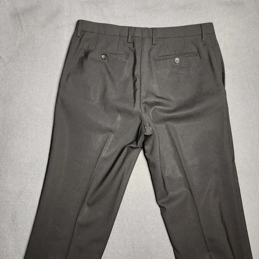 Banana Republic Dress Pants Men 33(34)X30 Black Classic Fit Wool Straight Leg